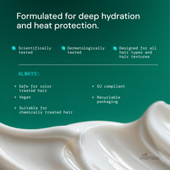 Infographic explaining the benefits of viemaa products, such as the fact that they are scientifically tested, designed for all hair types and textures, and safe for color treated hair. 